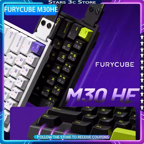 FURYCUBE M30HE Magnetic Axis Keyboard M68 HE One Handed Small Portable Design 0.1ms Low Latency 8K G