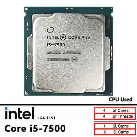 Intel Core i5-7500 Used i5 7500 3.4 GHz 6M 65W LGA 1151