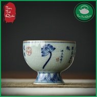 Chén chủ sứ Đức Hóa men rạn chân cao 95ml
