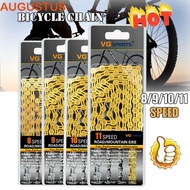 AUGUSTUS Bike Chains Cycling High Quality Hybrid Cycle Mountain Bike 116 links 8/9/10 11 speed Bicyc
