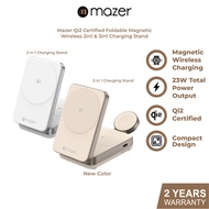 Mazer Qi2 Certified 3 in 1 Wireless Charger Qi2 Certified Foldable 2 in 1 Magnetic Wireless Charger