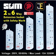 2 to 6 Way Extension Safety Mark Socket (2, 3 & 6 Meter)