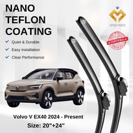 Volvo EX40 2024 - Present Premium Japan Tech Car Wiper Accessories 20”+24” Type 01/04 Clip- Includes