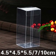 10Pcs 4.5x4.5x5.5cm Clear Plastic Pvc Box Packing Boxes for gifts/chocolate/candy crafts square tran