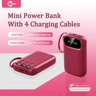 Yisen 20000mAh Power BanK Fast Charging Built in 4-Cable powerbank Portable Charger Digital Display
