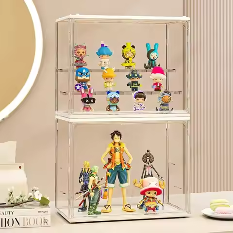Acrylic Showcase for Collectible Figures and Blind Box Toys, Clear Display Stand for LEGO and Bubble