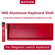 H60 Mechanical Keyboard Shell Compatible with Wooting 60HE MAD60 WIN60 Aluminum Keyboard Case