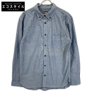 Momotaro Jeans 藍色牛仔布紐扣襯衫，42 碼 [二手]