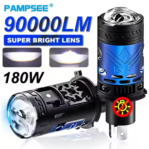 180W H4 LED Headlight Bulb Projector Lens CANBUS Super Bright 90000Lm 6500K Turbo Fan Car light 9003