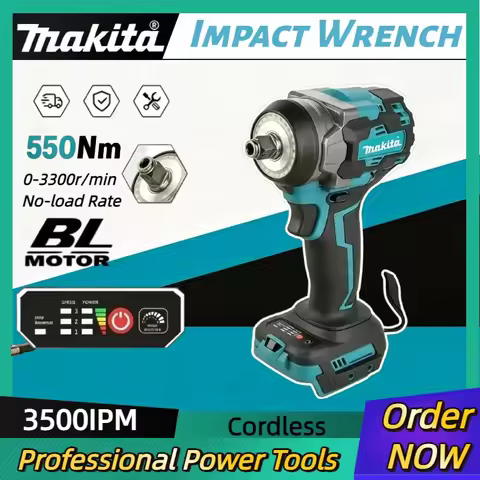 Makita 550Nm 3500IPM High Torque Impact Wrench, High Concentricity, Cordless & Safe, Ideal for Elect