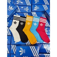 Box of 5 pairs of high-cut socks in 3 COLOR LEAFS. Unisex high-neck sports socks in stretch cotton f