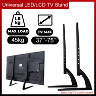 Universal Tabletop TV Stand for 37–75 Inch – Adjustable Pedestal Mount Base for LCD LED Monitor / VE