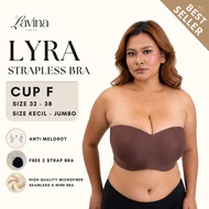 Lavina Ladies Bra Without TALI LYRA Strapless Bra CUP F Anti-Slipping Wire Jumbo Free TALI size 36-3