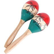 2 Pcs 9.6-in Maracas for Adults, Colorful Wooden Maracas, Hand Musical Instruments with Clear Rhythm