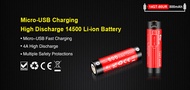 Klarus 14GT-80UR 14500 Li-ion Rechargeable Battery with USB Port