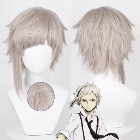 Synthetic Short Wig Cosplay Dazai Atsushi Tousled Bangs Anime Costume Party Heat Resistant Fiber Hai