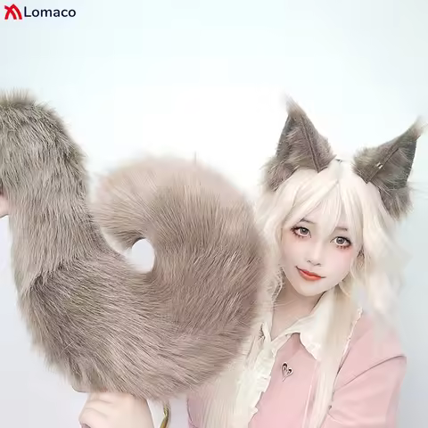 Cute Plush Chipmuck Ears Hairbands Furry Squirrel Tail Animal Ears Tails Fursuit Chip Dale Cosplay P