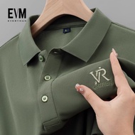 EVM 100% Original Logo VR Polo Shirt Men's Short Sleeve Top Polo Tee Baju Berkolar Collar Shirt Baju