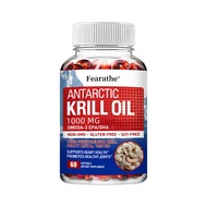 Fearathe Minyak Krill Antartika 1000mg | 200mg Omega-3 EPA DHA | Fosfolipid & Astaxanthin | Suplemen