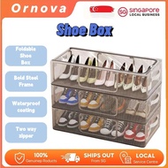 SG 24L 27L Stacked Dustproof Transparent Shoe Box Foldable Storage Box large Capacity Storage Bag