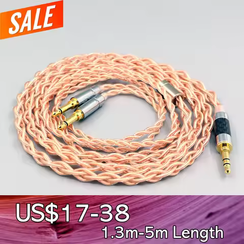 4 Core 1.7mm Litz HiFi-OFC Earphone Braided Cable For Hifiman Sundara Ananda HE1000se V2 HE6se he400