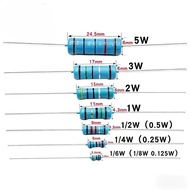 50Pcs/Lot 0.5W Carbon film Resistance 1/2W 0R~10M 1% Metal film Resistor 10R 100R 1K 100K 1M 4.7M 5.