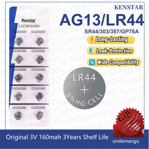 5Pcs-50Pcs LR44 Button Batteries AG13 A76 357 SR44 L1154 Alkaline Battery 1.5V Button Coins Cell Bat