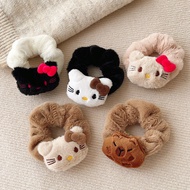 Cute Hello Kitty Bowknot Plush Hair Band Capybara Doll Headband Hair Ring Hair Accessories