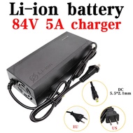 84V 5A Lithium Battery Charger DC 5.5*2.1MM for 20S 72V Li-ion battery AC 110-220V ebike Motorcycle 