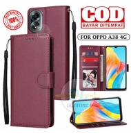 FLIP CASE OPPO A38 4G (NEW 2023)FLIP LEATHER CASE PREMIUM-FLIP WALLET CASE KULIT/CASE HP DOMPET