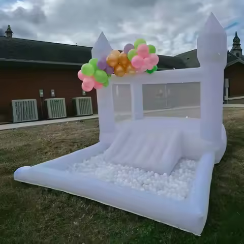 2026 Commercial Outdoor White Bounce House Wedding Party Jumping House Inflatable White Bouncer for 