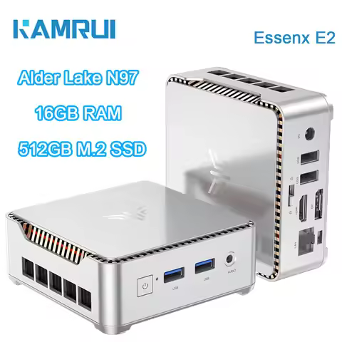 KAMRUI Mini PC Intel Alder Lake N97 Windows11Pro DDR4 16GB RAM 2666 MHz 512GB M.2 SSD WiFi5 BT4.2 Pr