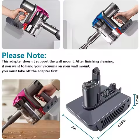 Replace Battery Adapter For Makita 18V Lithium Battery to For Dyson Type B DC35 DC34 DC31 DC56 DC57 