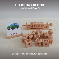 Wooden Word Builder Blocks Montessori 3+ | Children's Letter & Writing Learning Toys (Early Literacy