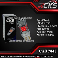 7443 CKS - LED Turn Signal Stop Reverse Brake Light 36 SMD Turbo Fan T20 7443 DC 12 Universal Motorc