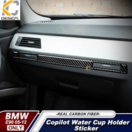 Quattro Interior Trim Carbon Fiber Car Dashboard Cup Panel Trims Interior Accessories Chrome Carbon Fiber  BMW E90 E92 E93 3 series 320 325 328 330 335 accessories