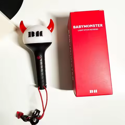 Mini Babymonster Lightstick Keychain Light-Up Support Light Pendant