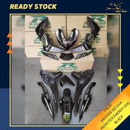 [READY STOCK] COVERSET/BODYSET YAMAHA Y16/Y16ZR EXCITER 155 VVA MONSTER ENERGY (49) BLACK (STICKER T