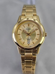 ALBA Japan นาฬิกาผู้หญิง กระจกSapphire (สีทอง) ใบรับประกัน