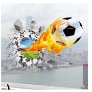 FIREBALL STICKER 3D Sticker Football 3D Wall Sticker 3D Wall Sticker Decoration Penampal 3D Bola