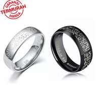 Cincin Tauhid Islami Arab Titanium Pria Anti Karat Hitam