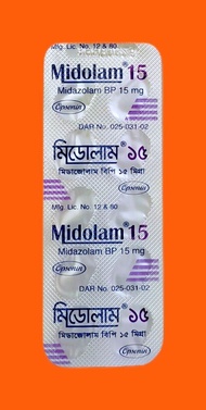 MILAM 15 MGMIDOLAM 15 MG MIDOREST 15 MG. VITAMIN M.  1 STRIP 10 TABLET 5 STRIP 50 TABLET 10 STRIP 10
