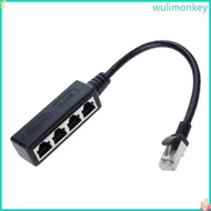 WU 4 Port RJ45 Networking Splitter Adapter 4 Way Rj45 Cable Extender for Multiple