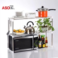 2 Tier Expandable Microwave Oven Storage Rack Countertop Rack Kitchen Rack Rak Dapur Bertingkat Alma