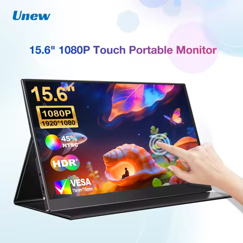 15.6 Inch Monitor 1080P FHD IPS Touchscreen Display HDMI Type-C External Monitor with Dual Speakers