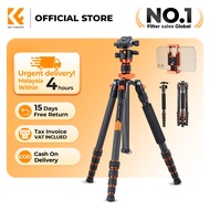K&F CONCEPT Carbon Fiber Camera Tripod 172cm 10kg Travel Tripod Monopod DSLR D255C4+BH-28L