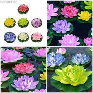 HSV Artificial Floating Lotuses Flowers Pond Decoration Mixed Color Water Lilies