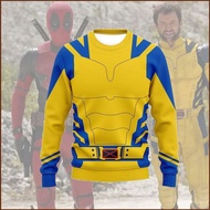YB3 Deadpool Wolverine Anime Sweatshirt Unisex Long Sleeve Top Cosplay cloth 3D Pullover Plus Size B