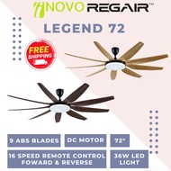 Regair Inovo Legend 72 Palm 60 Kipas Siling 72 Inch 60 Inch Ceiling Fan With Led Light 9 Blades Remo