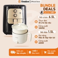 Combo Gaabor 39 nồi chiên không dầu dung tích lớn 6.5L AF65M-BK01A và nồi điện đa năng lẩu mini GR-N